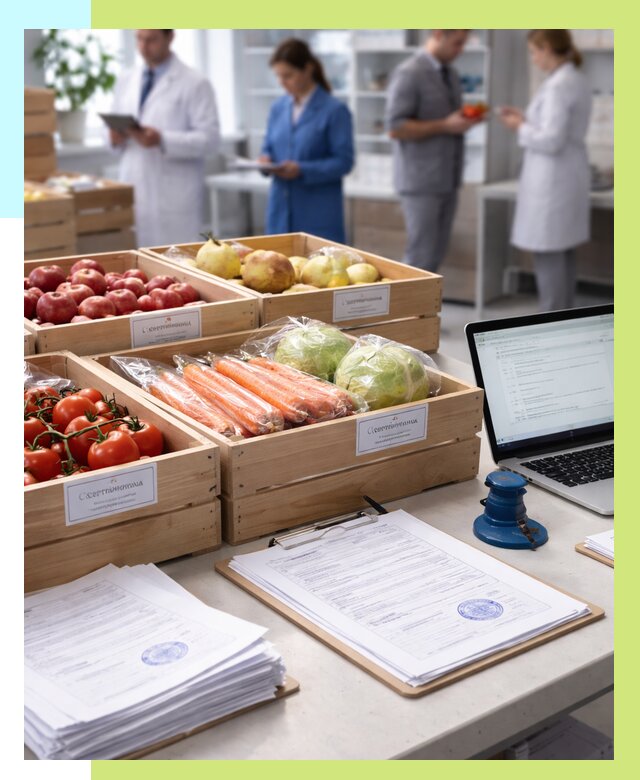 Сертификация овощей и фруктов в Нижнекамске от 8618 р. | Алешин-Нжм