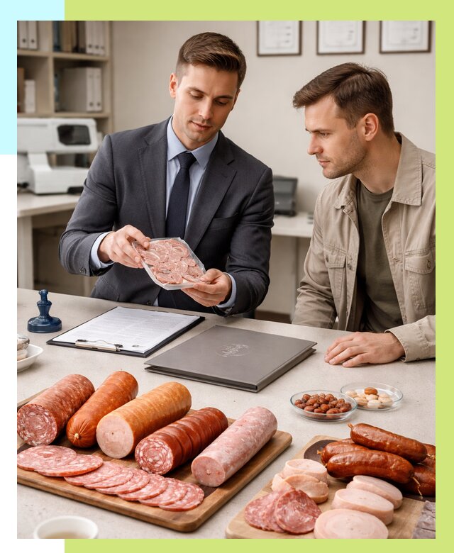 Сертификация колбасных изделий в Нижнекамске от 7604 р. | Алешин-Нжм