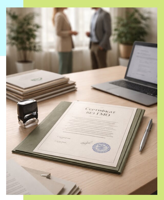 Сертификат без ГМО в Нижнекамске от 7604 р. оформить срочно Алешин-Нжм